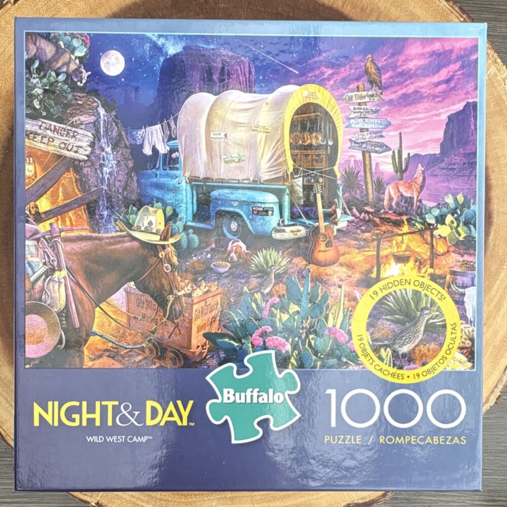 Buffalo Games Night & Day Wild West Camp 1000 Piece Jigsaw Puzzle